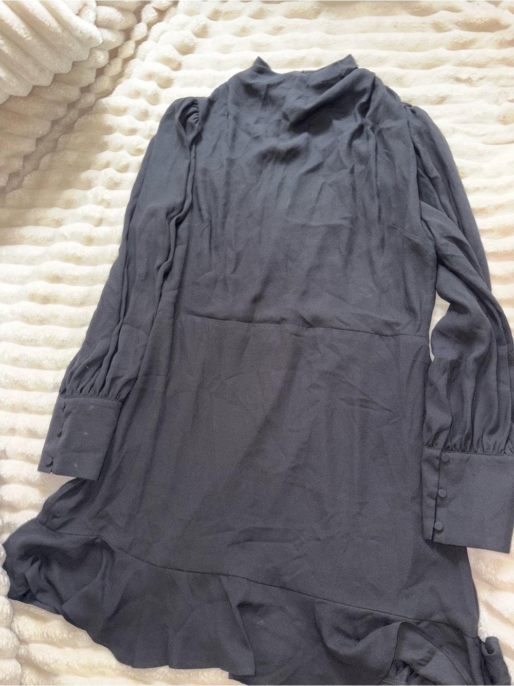 Express Black Puff Sleeve Ruffle Mini Dress XL